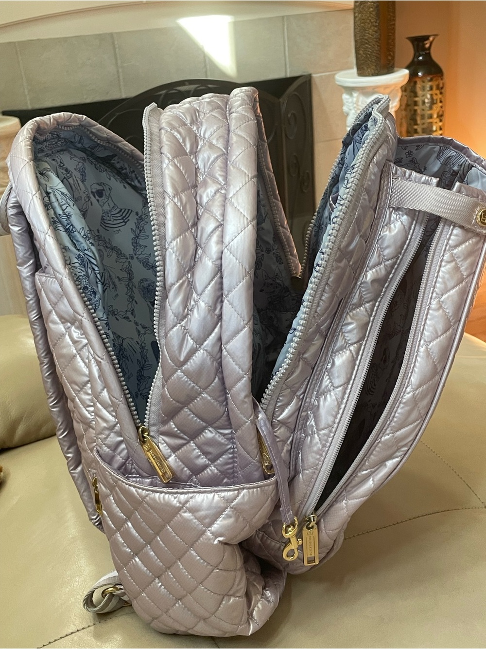 Oliver Thomas 24 + 7 Tennis Backpack, Lavender Quilted - Picture 7 of 13